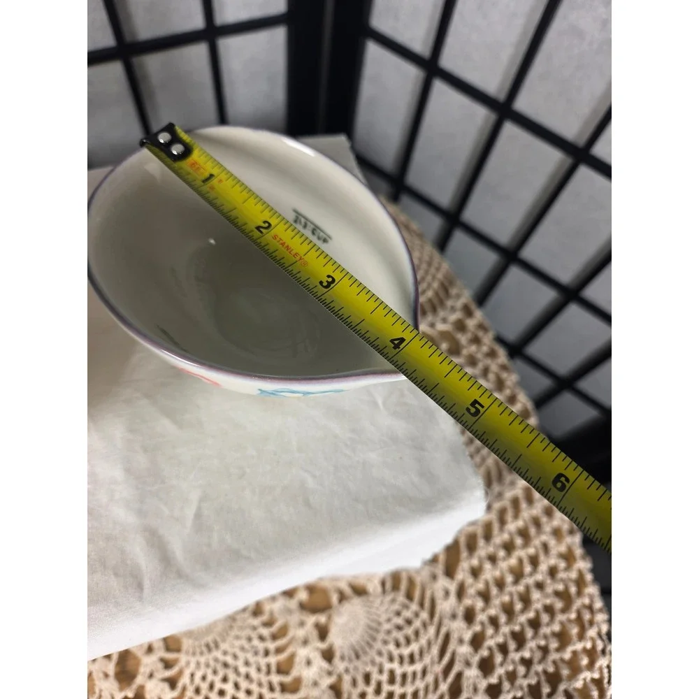 Pier 1 Imports Floral Hand Painted Stoneware Measuring Prep Bowls Set of 3